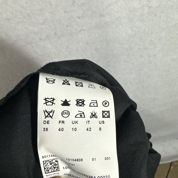 Hugo Boss Womens Shirt Dress size 10 Black Long Sleeve Belt Polished Cotton - Picture 6 of 15